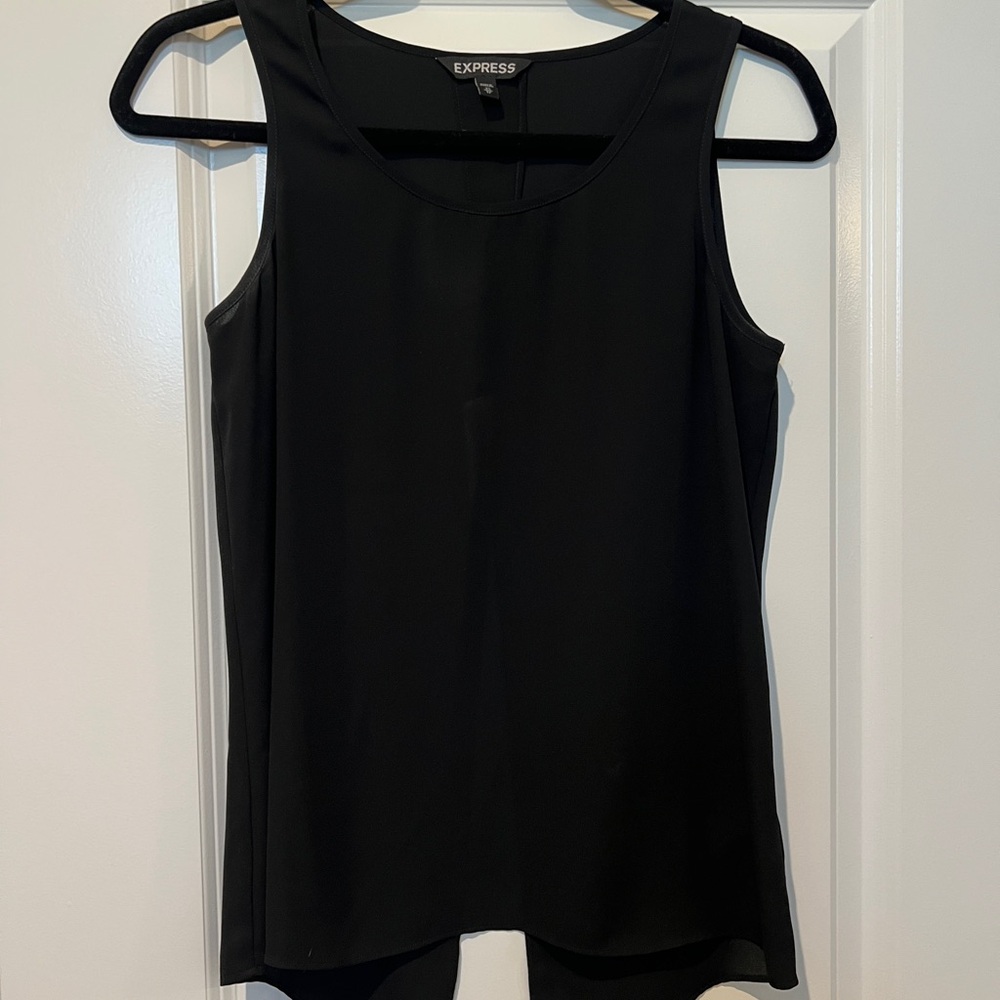 Express Women's Classic Black Split Back Tank Top - image 1
